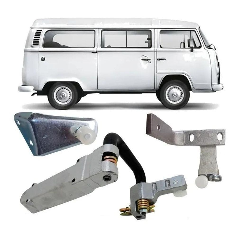 2X Kit Carrinho Guia Kombi Porta Correr Lateral De 1997 À 2