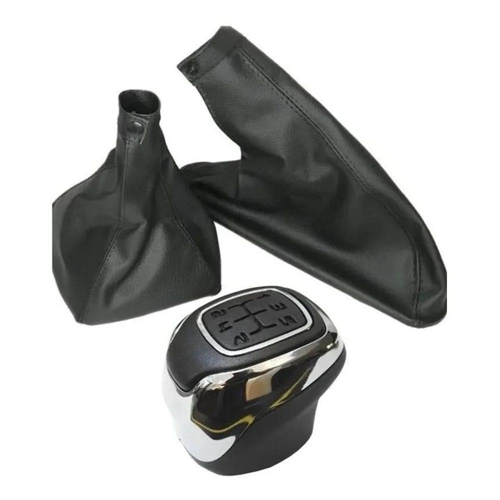 2X Kit Manopla + Coifa Cambio + Coifa Freio Mão Com Base Pal