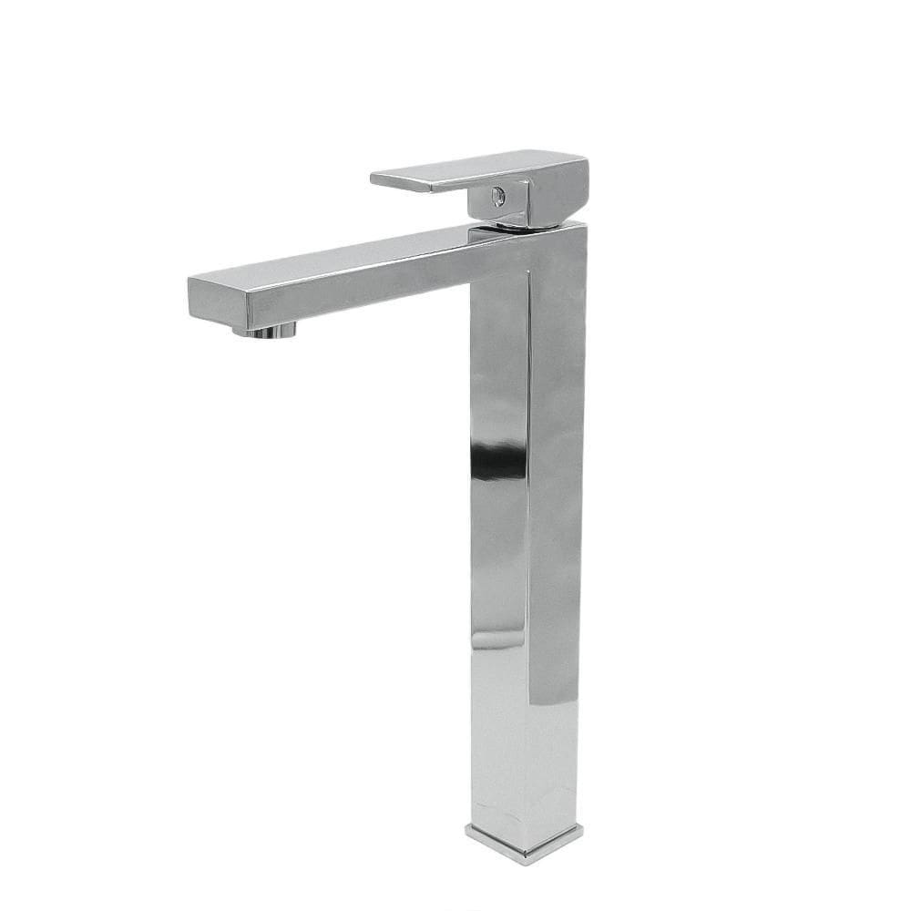 Torneira Lavatório Quadrada Bancada Bica Alta Cromado 1/4V