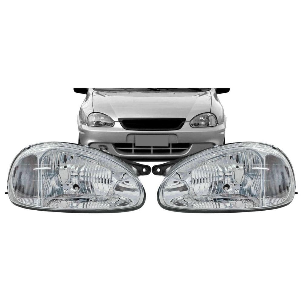 Par Farol Principal Dianteiro Para Corsa 2000 A 2002 Vidro