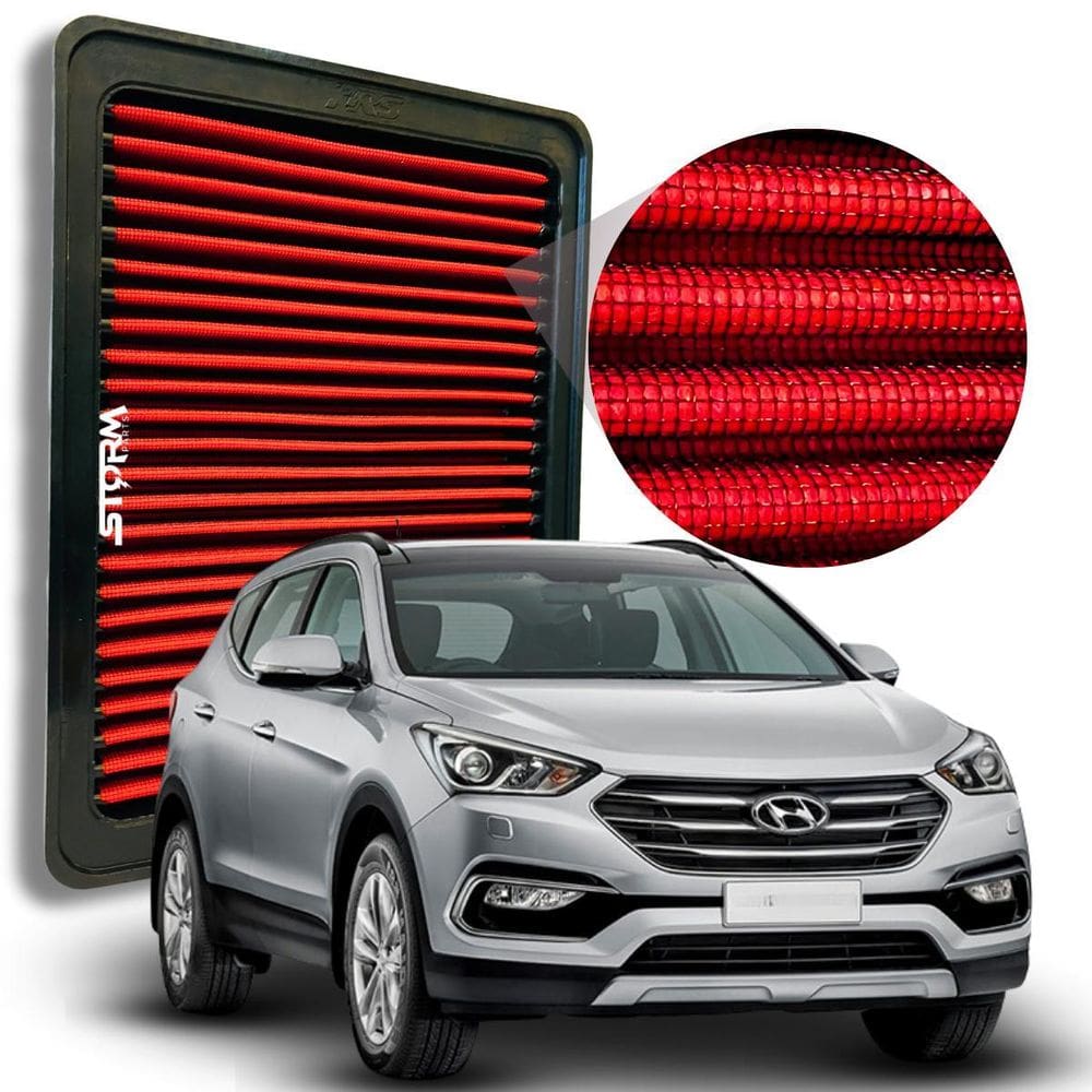 Filtro Ar Esportivo Hyundai Santa Fé 3.3 V6 Ano 2013 A 2019