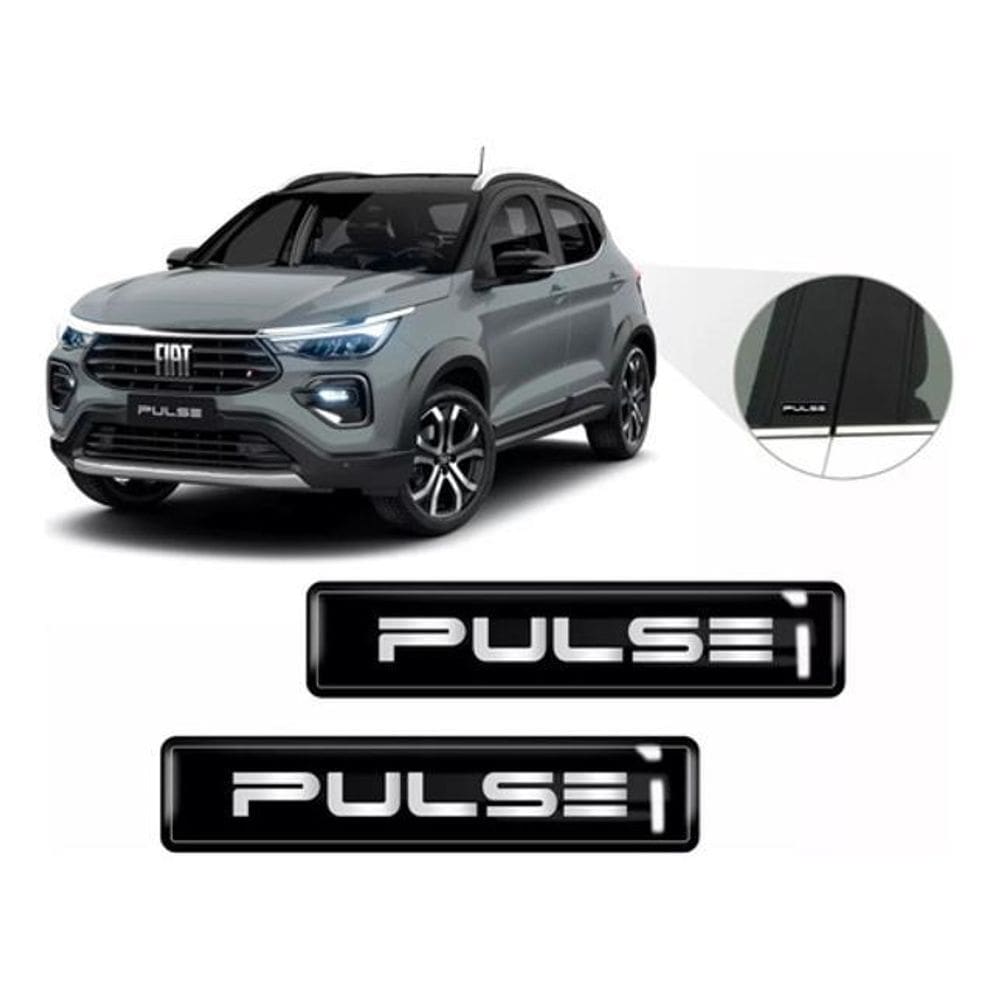 Kit Adesivo 2 Emblemas Lateral Coluna Fiat Pulse Resinado 3D