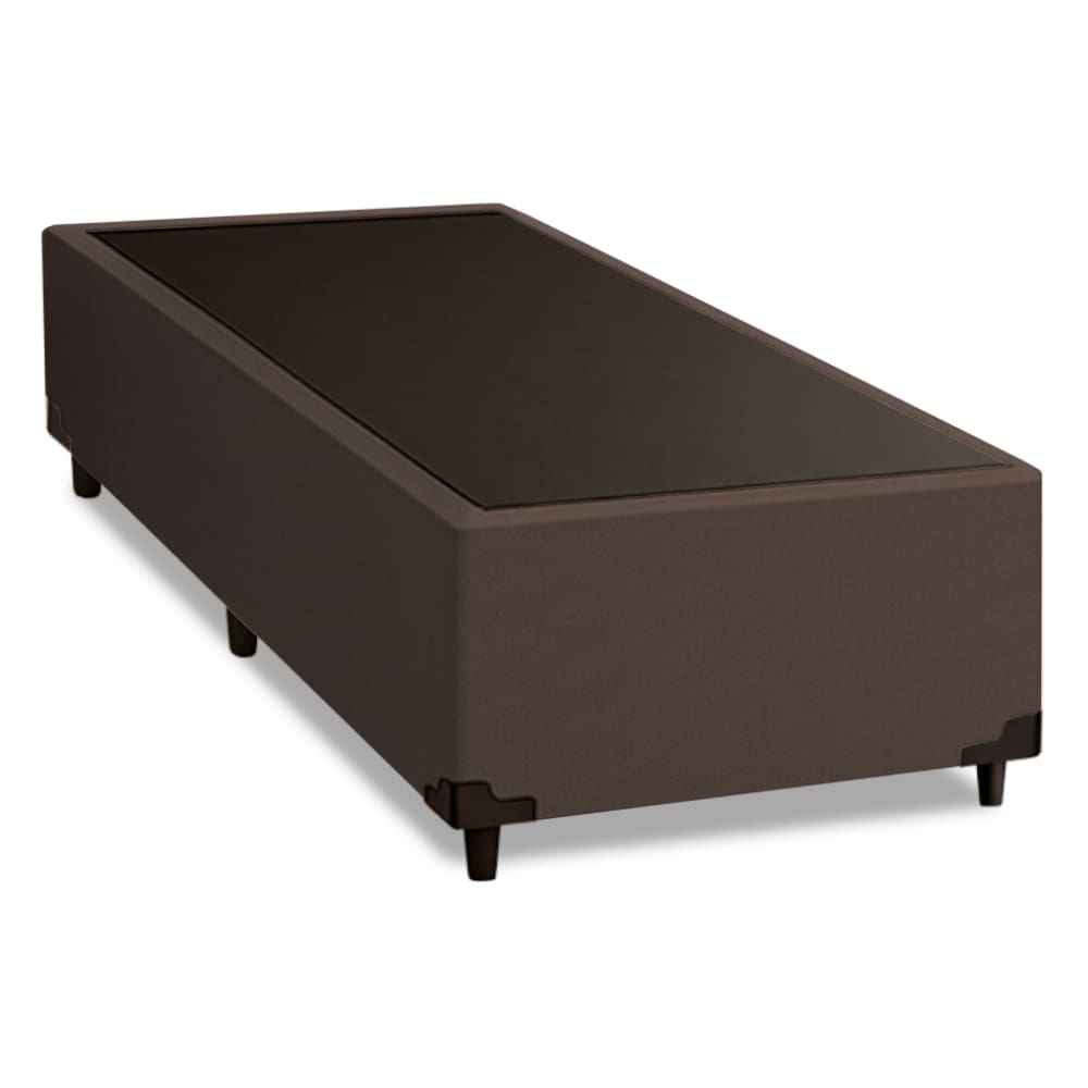 Cama Box Solteiro 0,88m E 38cm De Altura Suede Prince Marrom