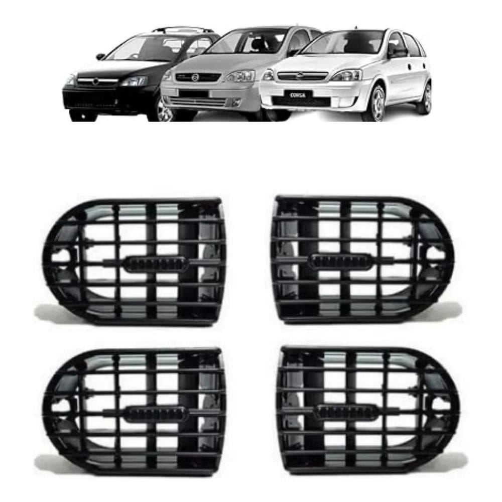 2X Difusor De Ar Novo Corsa Hatch Sedan Montana Kit 4 Peças