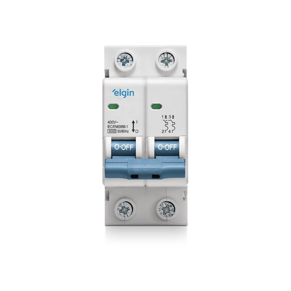 Mini Disjuntor Bipolar Curva C MCB 3KA - 2 Polos 50A Bivolt