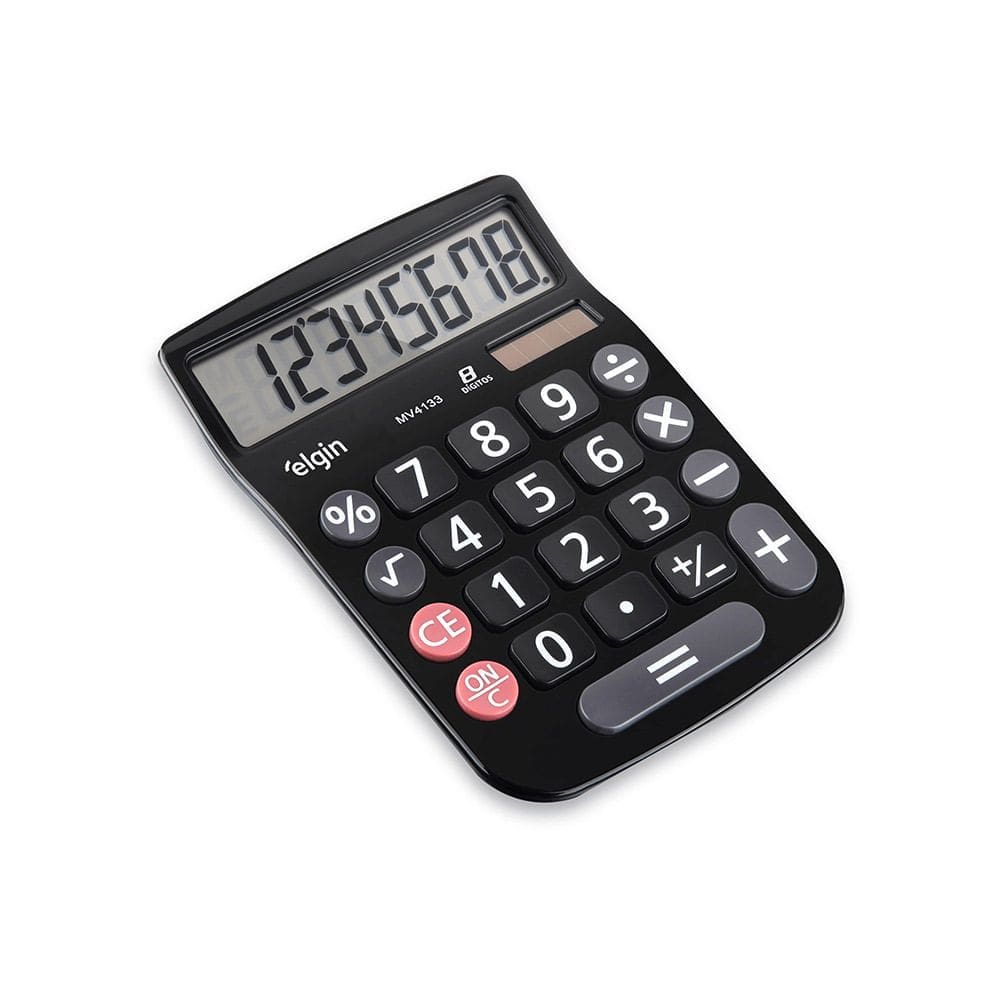Calculadora de Mesa 4133 Preta - 8 Dígitos Função Raíz Quadrada Correção