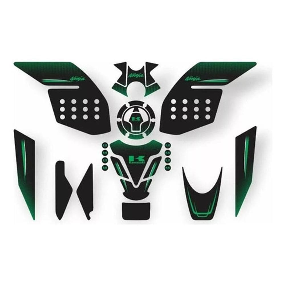 Kit Resinado Tank Pad E Lateral Moto Ninja Kawasaki 300 17