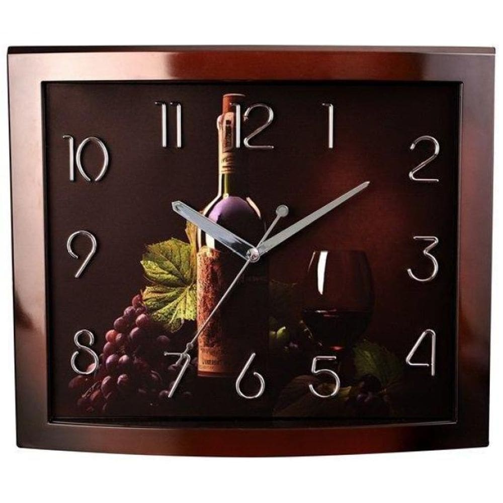 Relógio De Parede Retangular Marrom Degradê Herweg 6913-329