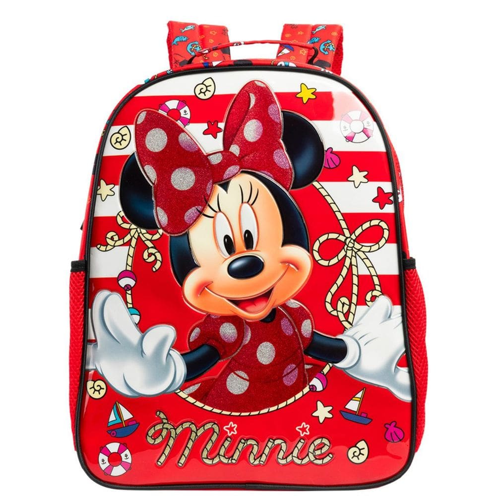 Mochila Minnie Vermelha Infantil Oficial Disney Escolar 2026