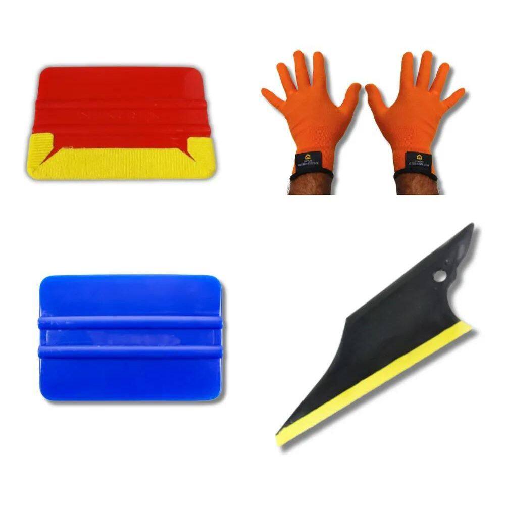 2X Kit Ferramentas Insufilm Envelopamentos 4Pç Espatula E Lu