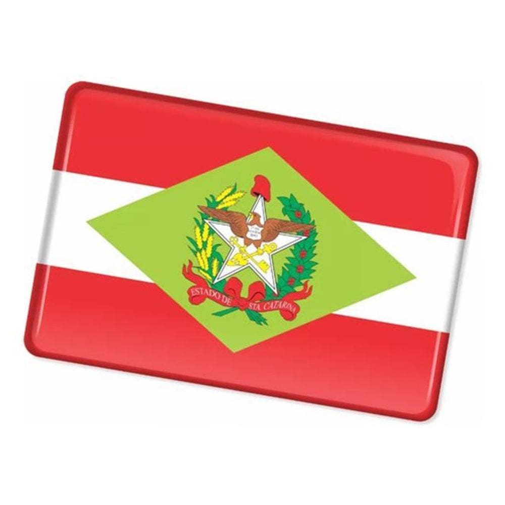 Adesivo Bandeira Santa Catarina Resinado 4X6Cm Bd41