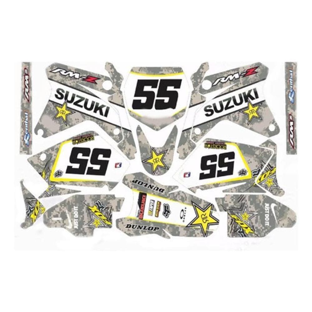 Kit Adesivo Moto Cross Trilha Compatível Rmz 0,60Mm 3M 018