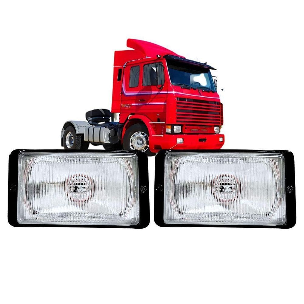 Par Farol Auxiliar Para Scania T142 T143 Retangular Vidro
