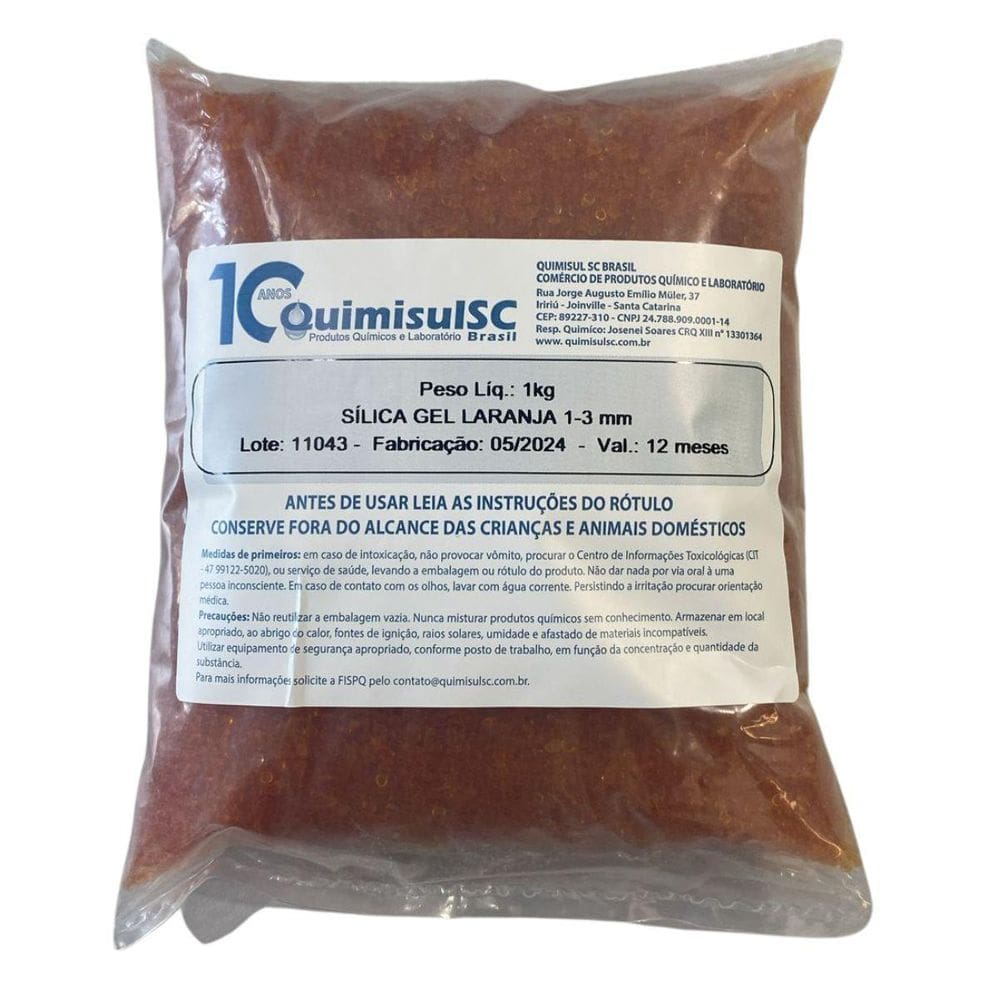 Sílica Gel Laranja 1 - 3 Mm - Saco 1 Kg