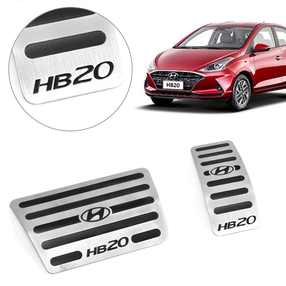 Pedaleira Freio Acelerador Aço Inox Hb20 Automatico 20-21