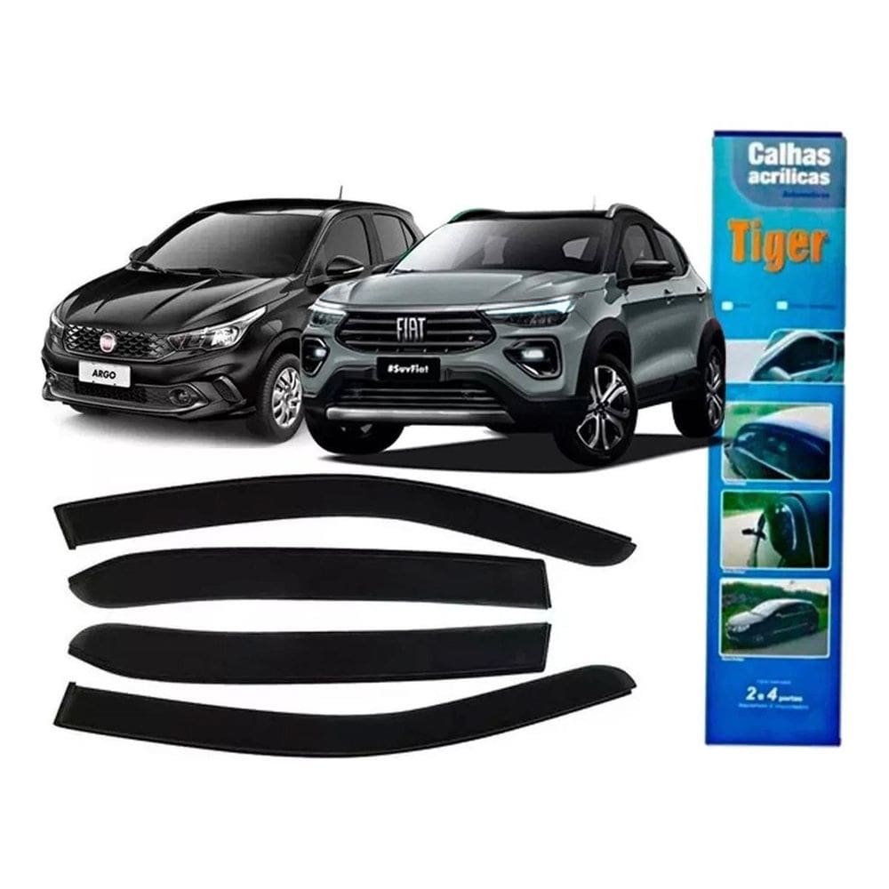 Ft8500 - Jg Calha Chuva Fiat Argo Pulse 4 Portas - Tiger