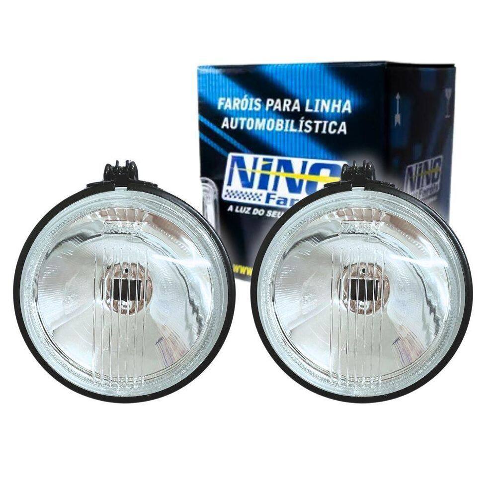 Par Farol Milha Auxiliar H3 Redondo Carcaça Ferro 110Mm Nino