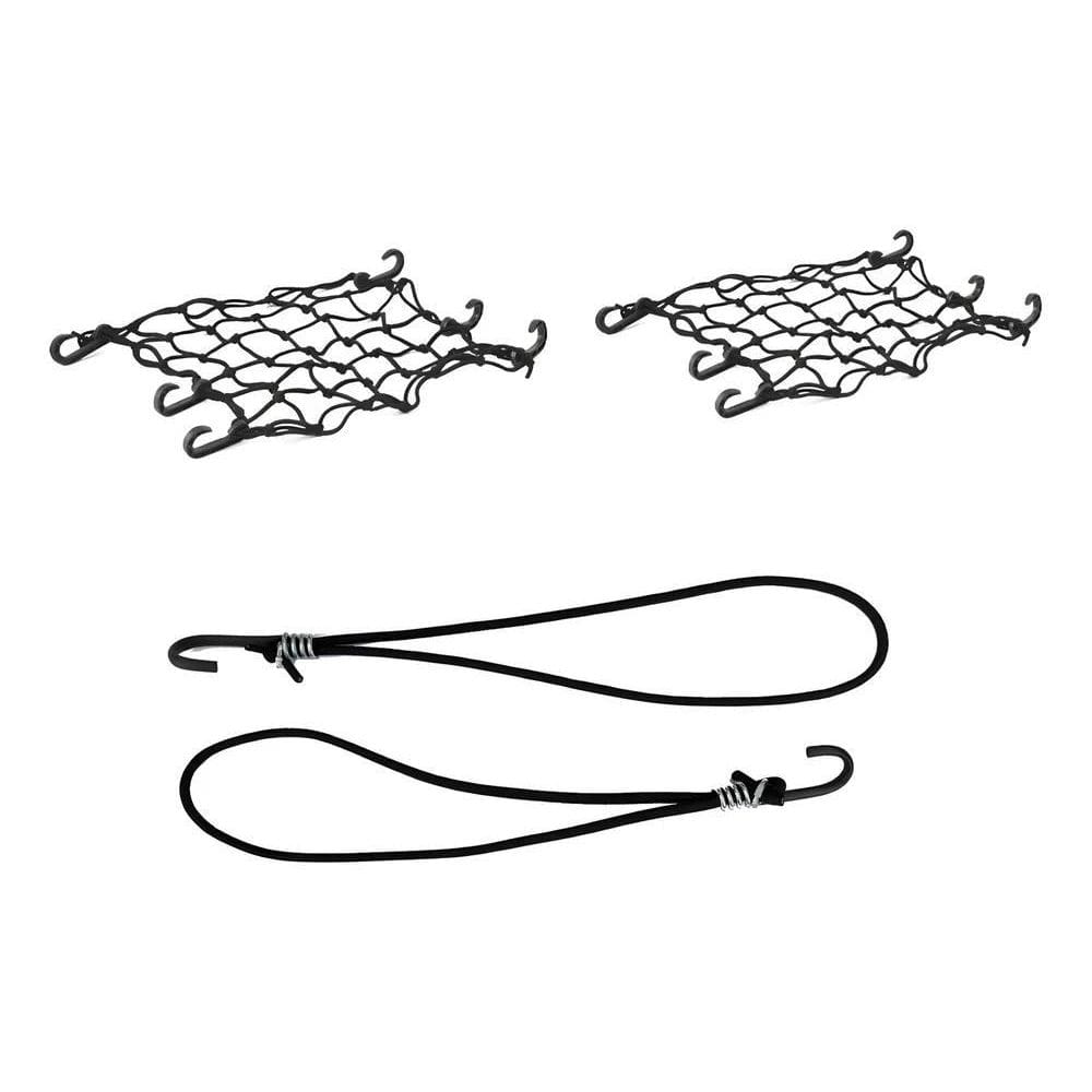2X Kit Motoqueiro Moto 2 Redes Aranhas + 2 Extensor Elást