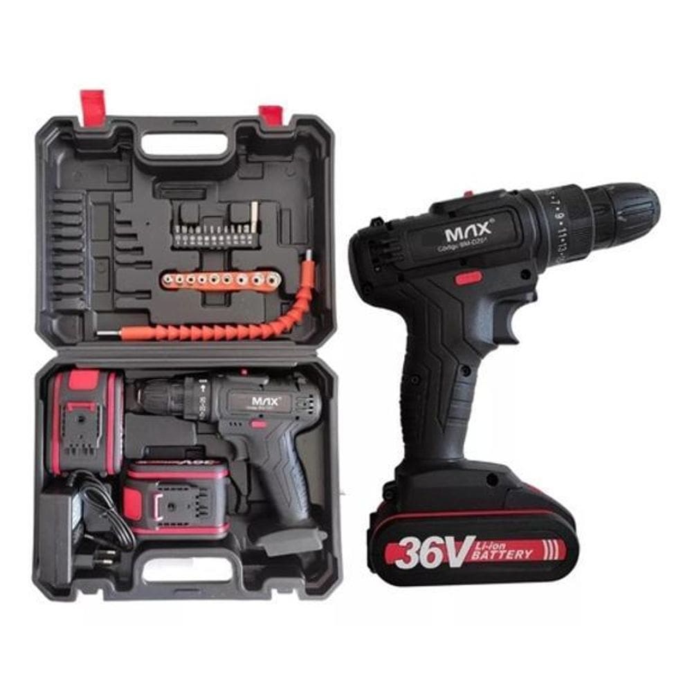 Furadeira Parafusadeira 1550Rpm Portatil Bateria Potente 36V