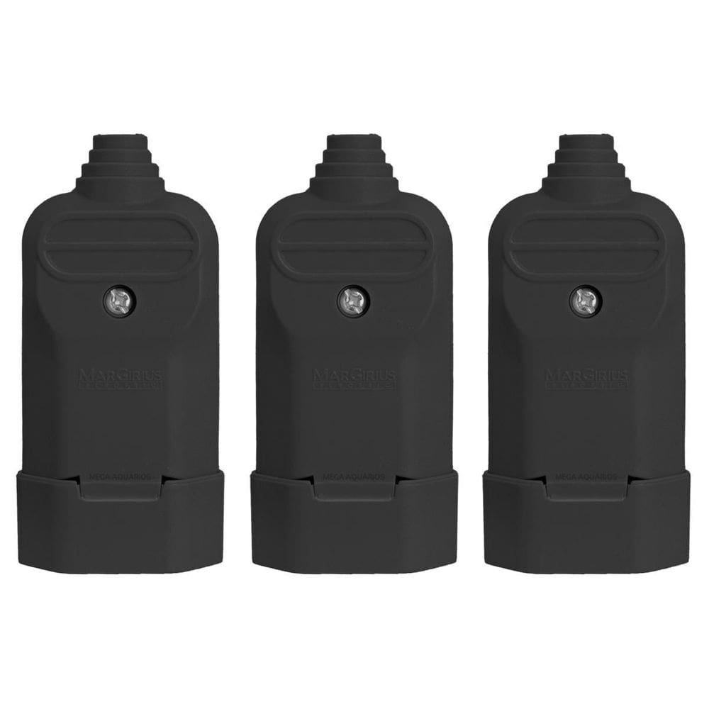 3 Tomada Plug Fêmea Prensa Cabo 3 Pinos Finos 10A Preta
