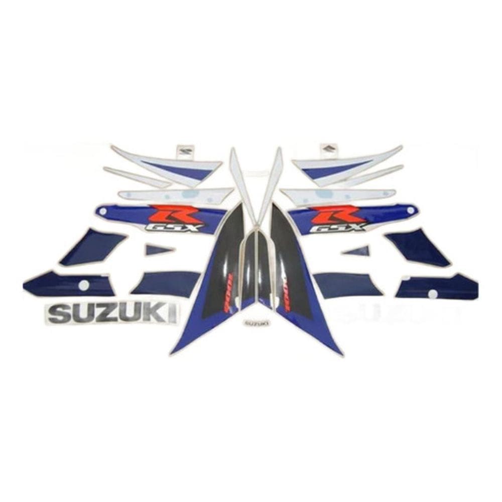 Kit Adesivos Gsxr Azul E Branca 10004Ab