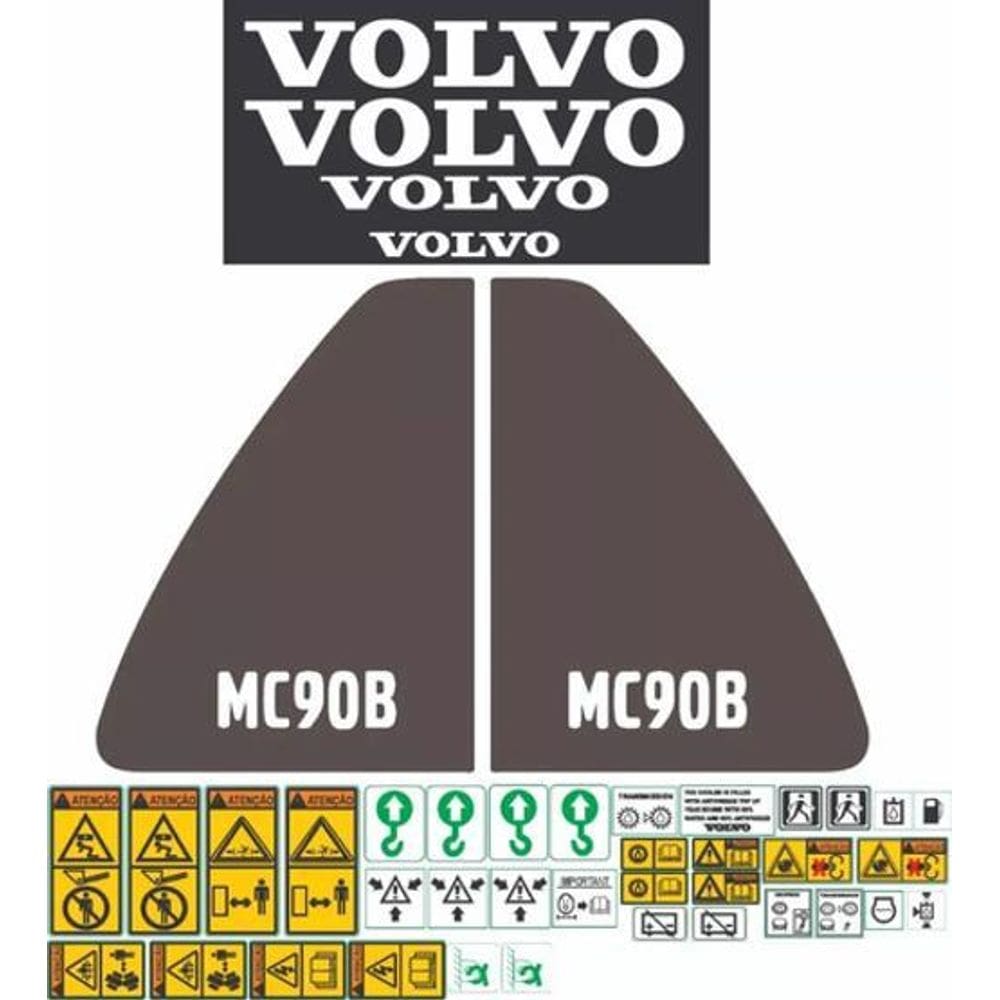 Kit Adesivos Volvo Mc90B Para Mini Carregadeira