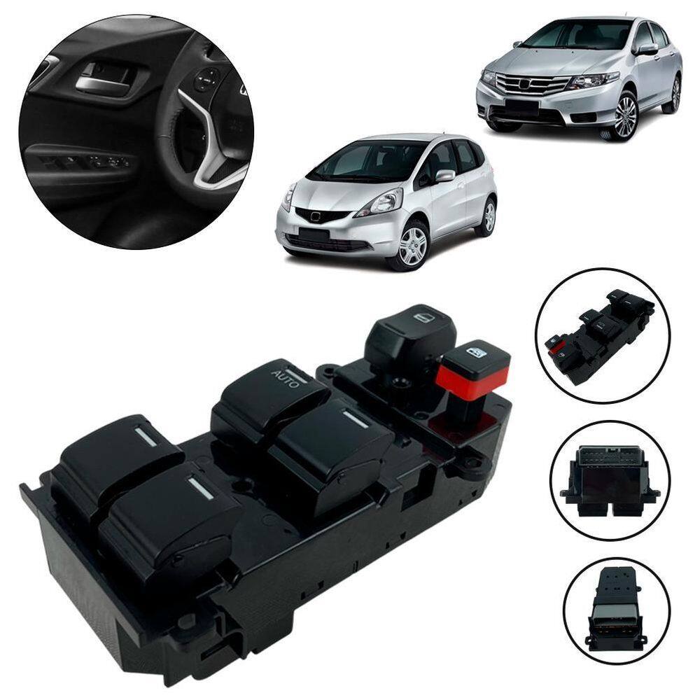 Botão Vidro Elétrico New Fit City Anos 2009 10 11 12 A 2014