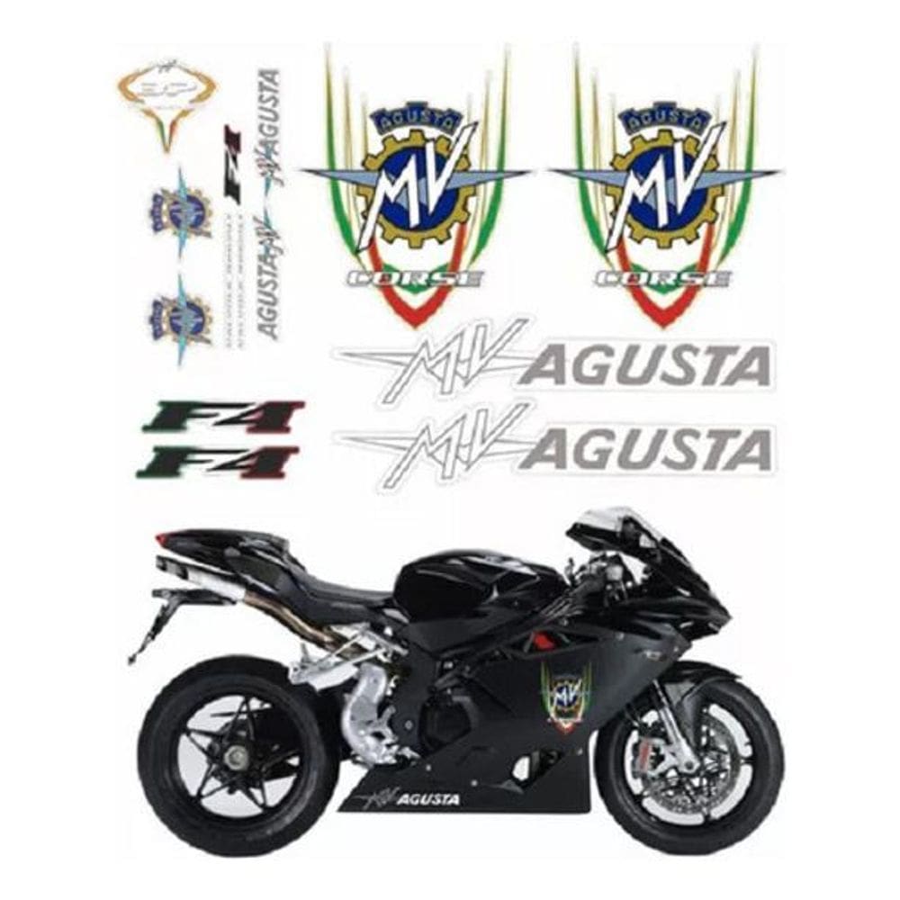 MP - Kit Emblemas Adesivo Compati vel Moto Mv