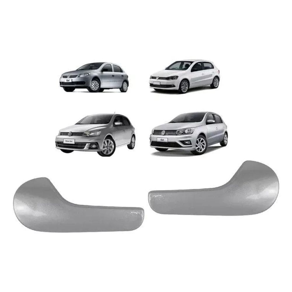 2X Par Maçaneta Interna Gol Saveiro Voyage G6 Prata Ld/Le