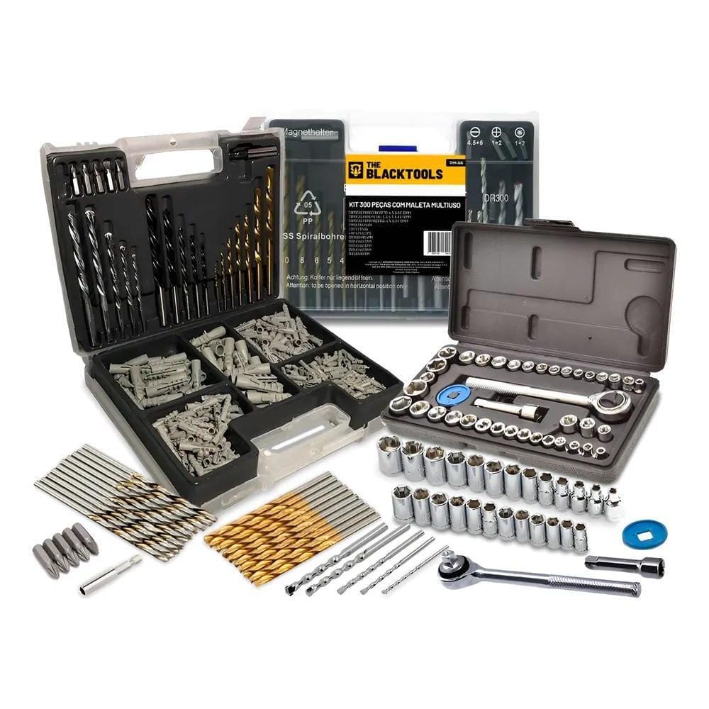 2X Kit 340 Peças Chaves Estruturadas Aço Fosco 4 A 13 Cm