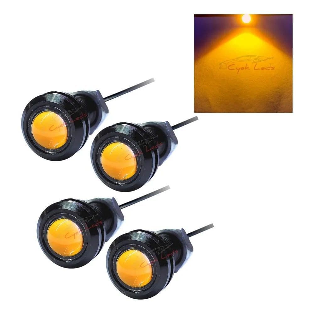 2X Led Grade Dianteira Luz Diurna Âmbar Caminhonete 4Pç 18Mm