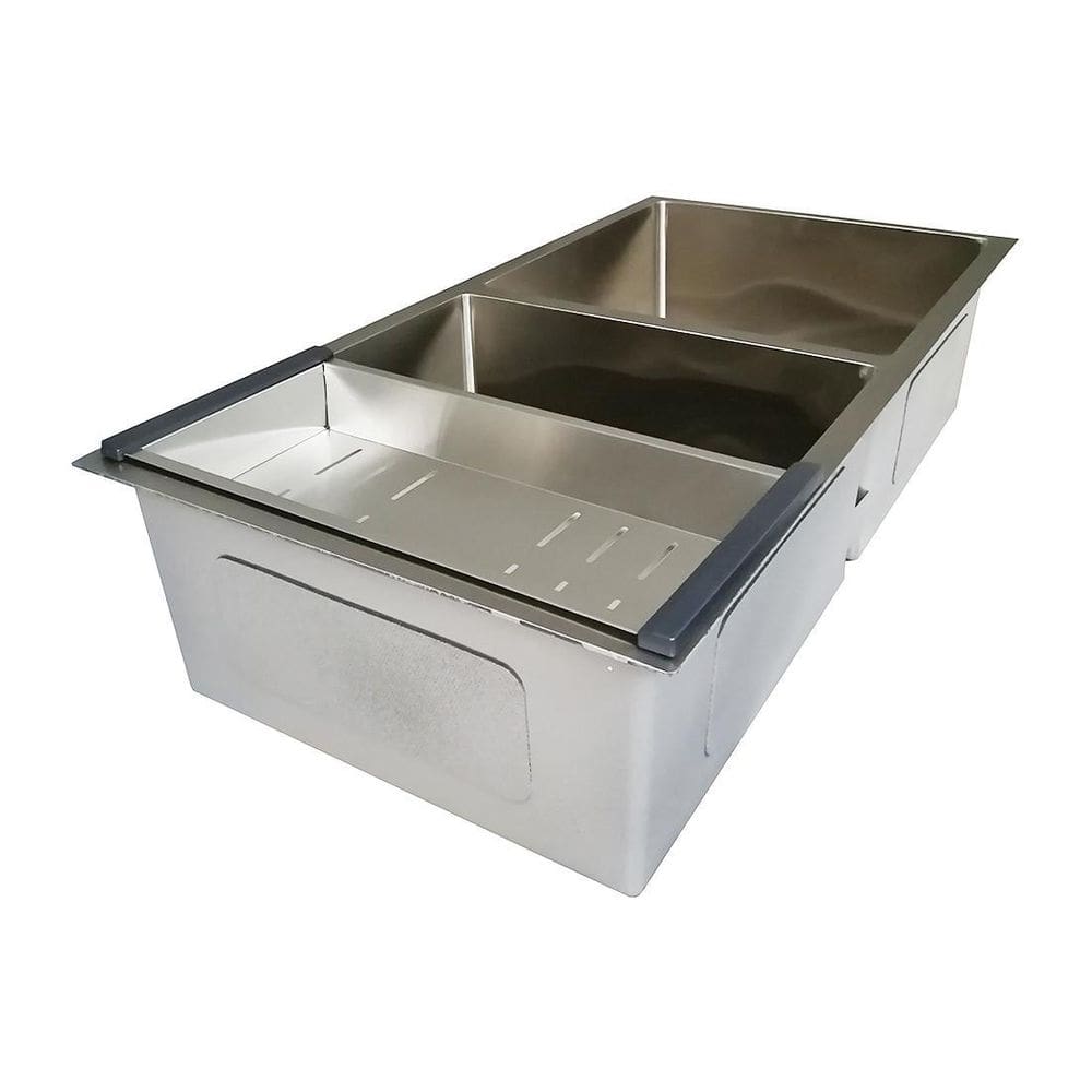 Cuba Dupla Cozinha Embutir Ou Sobrepor Gourmet 86X44 - Prata