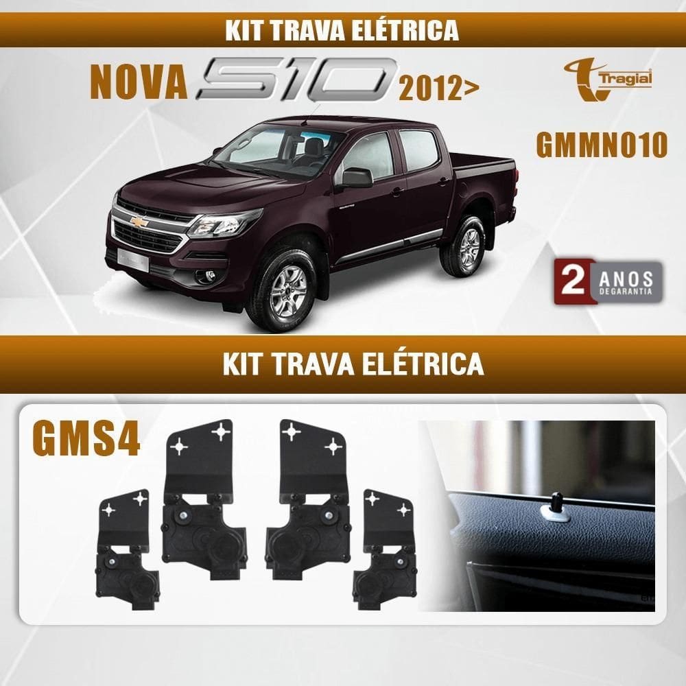 Kit Trava Elétrica Nova S10 4 Portas A Partir 2012 Tragial