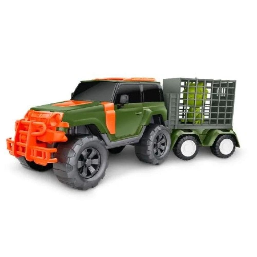 Carro Force Jeep -com Jaula e Dinossauro - 1009 - Roma Jensen Carro Force Jeep -com Jaula e Dinossauro - 1009 - Roma Jesen