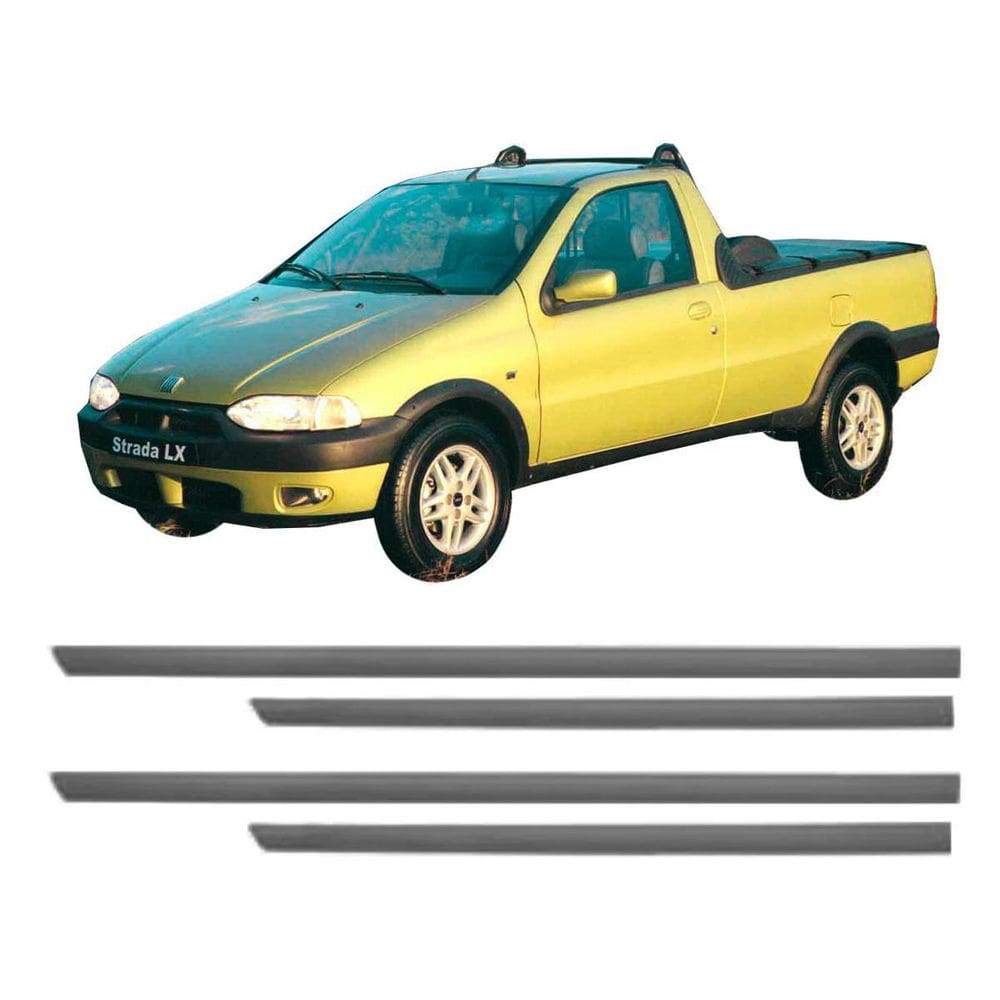 Friso Lateral Borrachão Fiat Strada 96 A 2000 Fino Cinza