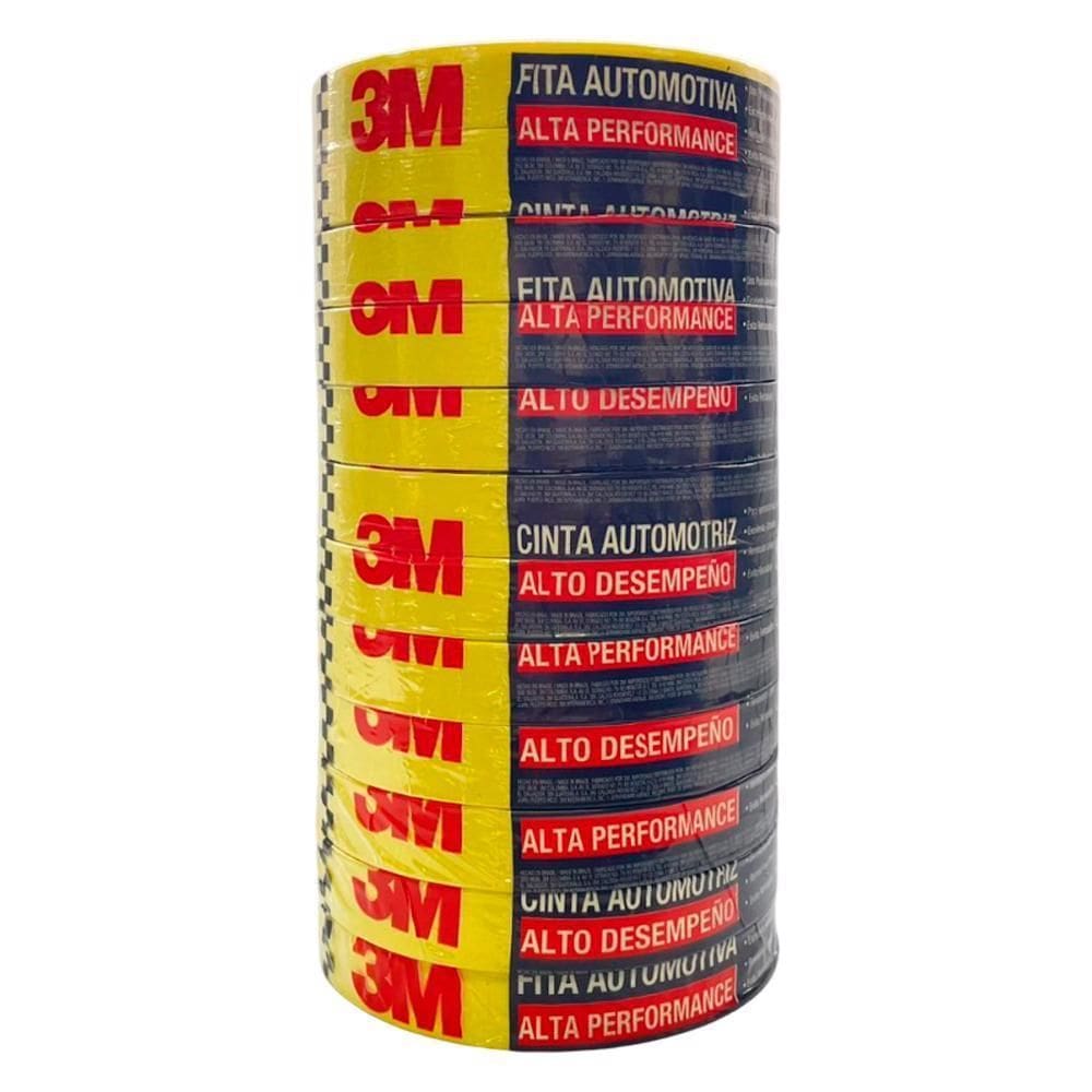 12 Fita Amarela Mascaramento Automotivo 3M 18Mm X 50M