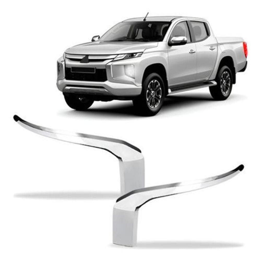 Par Moldura Sup Parachoque Diant Cromado L200 Triton 20 A 22
