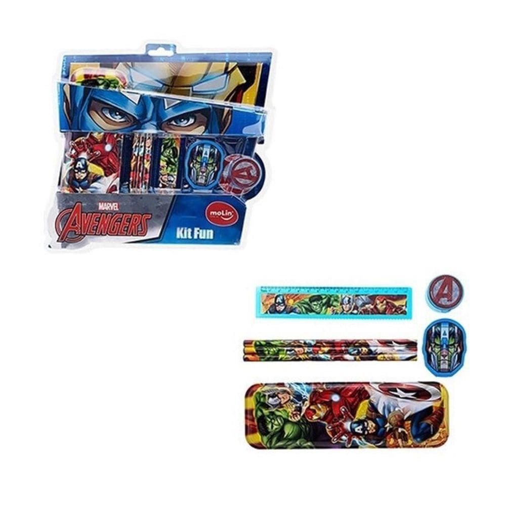 Kit Escolar Avengers Vingadores 7 Peças - Molin