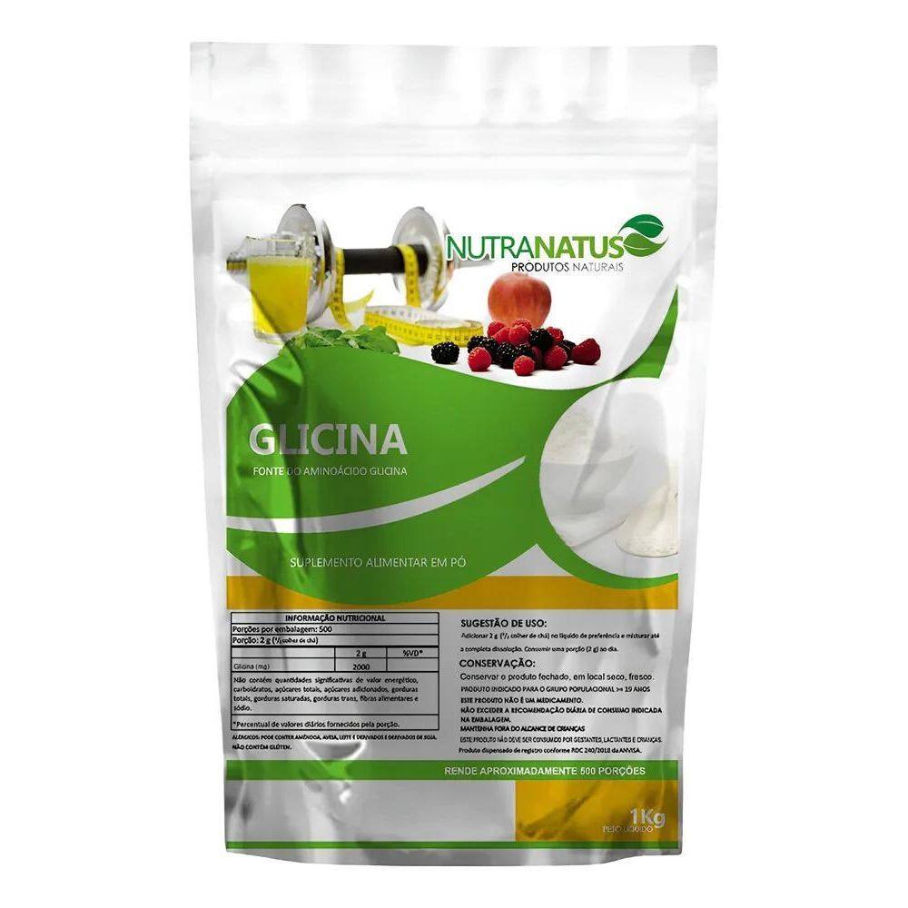 2X Glicina 1Kg Nutra Natus 100% Pura Importada