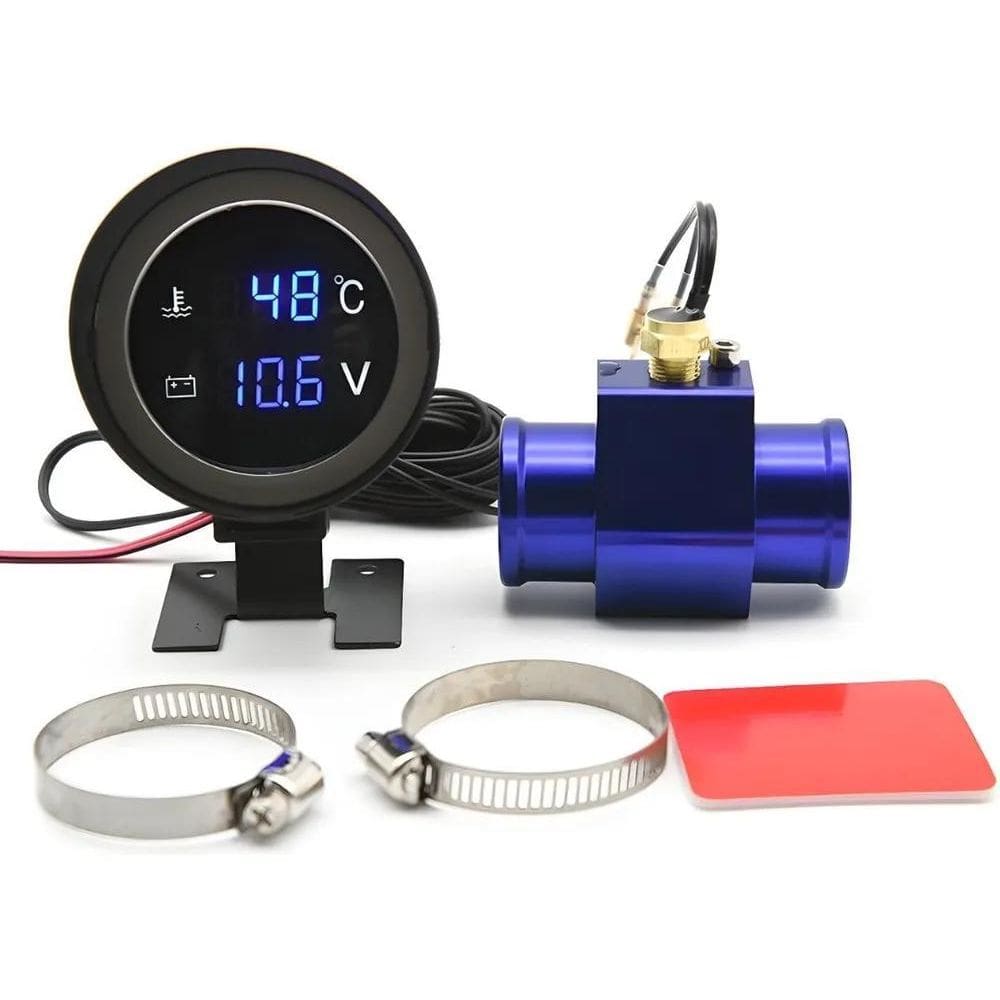 2X Marcador De Temperatura Automotivo + Voltímetro + Copo