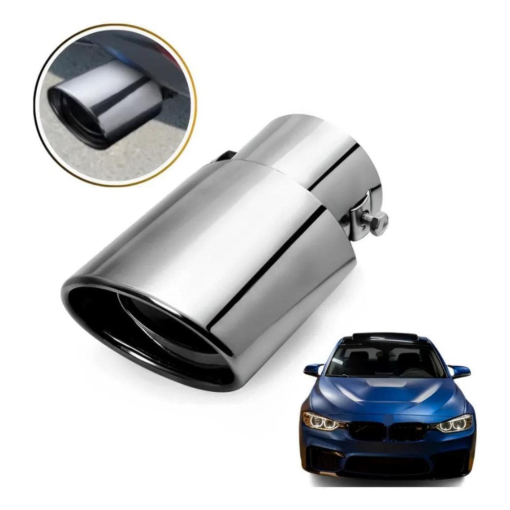 2X Ponteira Universal Escapamento Cromada Esportivo Acessori