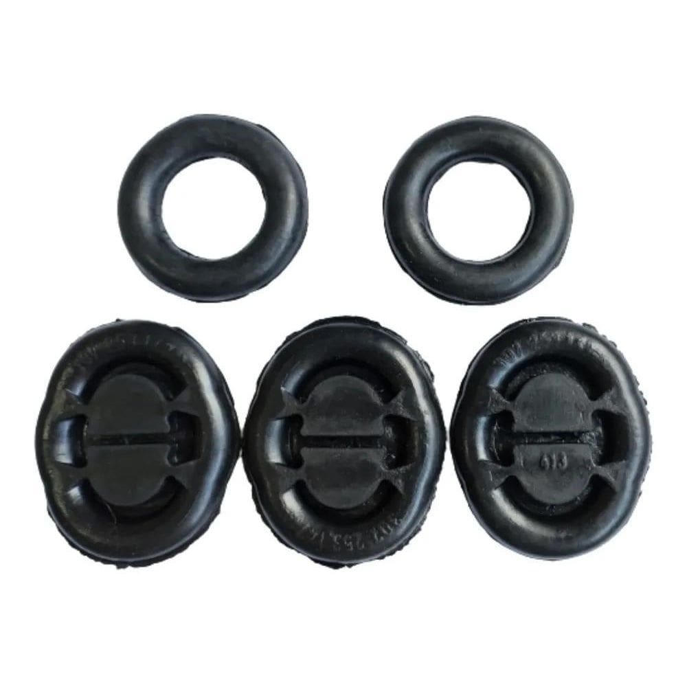 2X Borracha / Coxim Escapamento Gol Bola G2 Kit C / 5 Peças