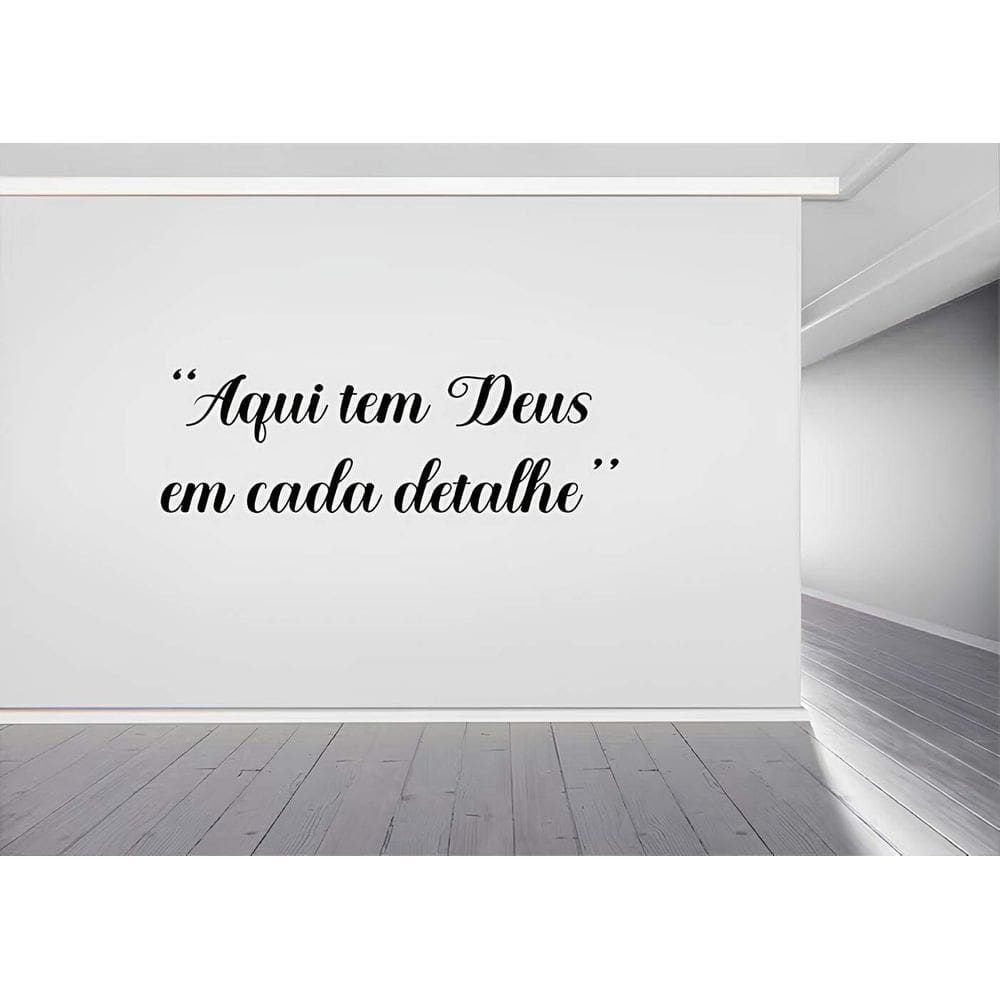 Adesivo De Parede Frase Aqui Tem Deus Mod02