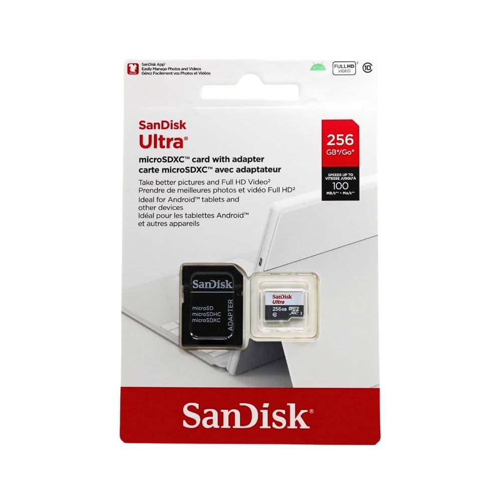 Cartão de memória SanDisk Micro SD 256GB UHS-I Classe 10 com adaptador