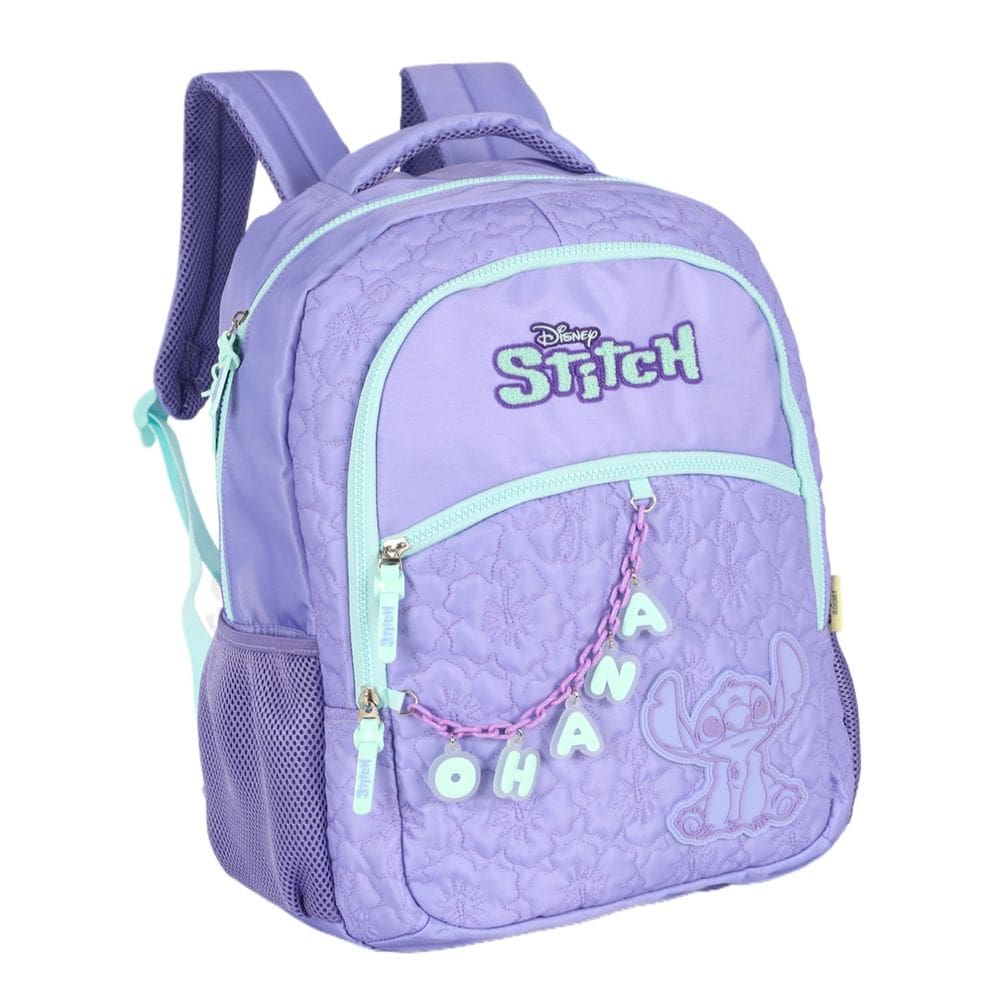 Mochila Stitch Roxo Luxcel Oficial Disney Menina Juvenil