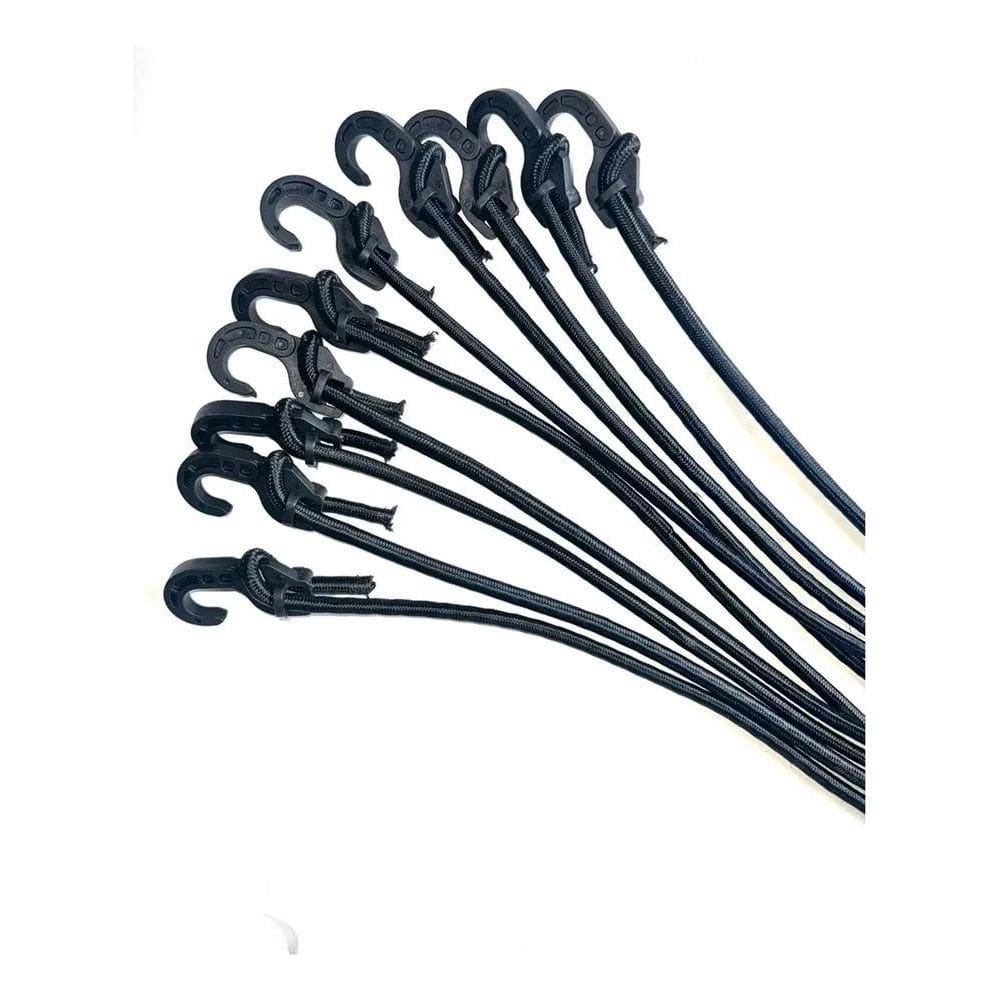 2X Elástico P Bagageiro Regulável Moto/Bike 10Un 1,0Mt Preto