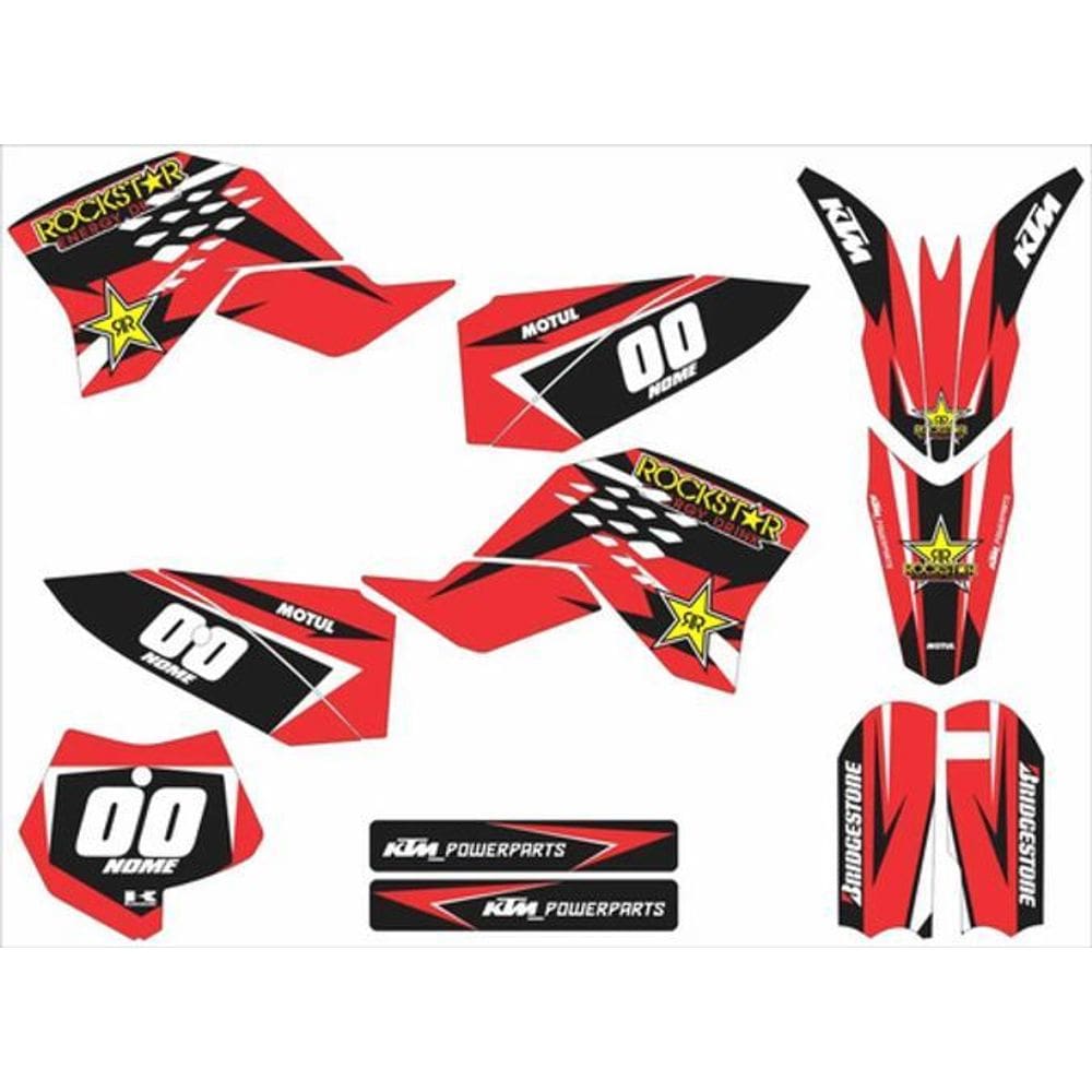 Adesivo Moto Cross Trilha Ktm 50 Sx 09-15 Rockstar Lm081