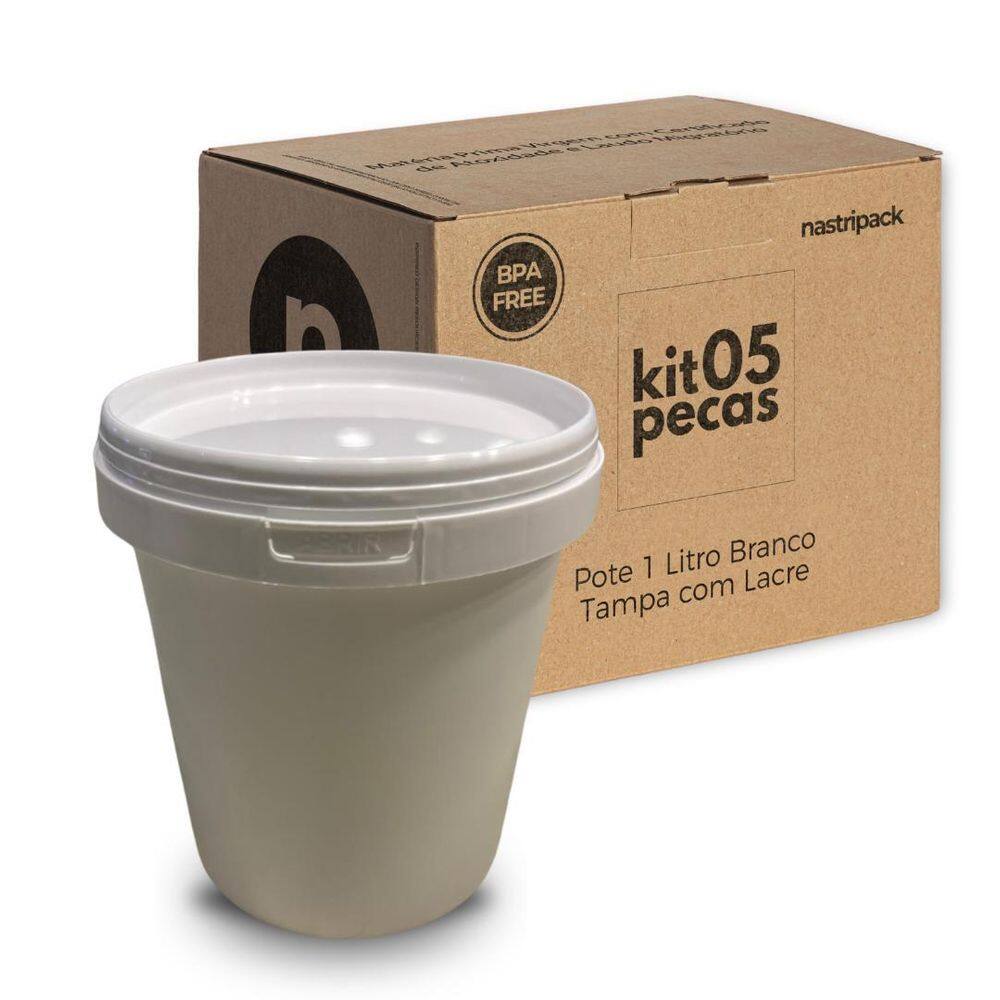 Pote 500 Ml Com Tampa Lacre Atóxico - 05 Peças