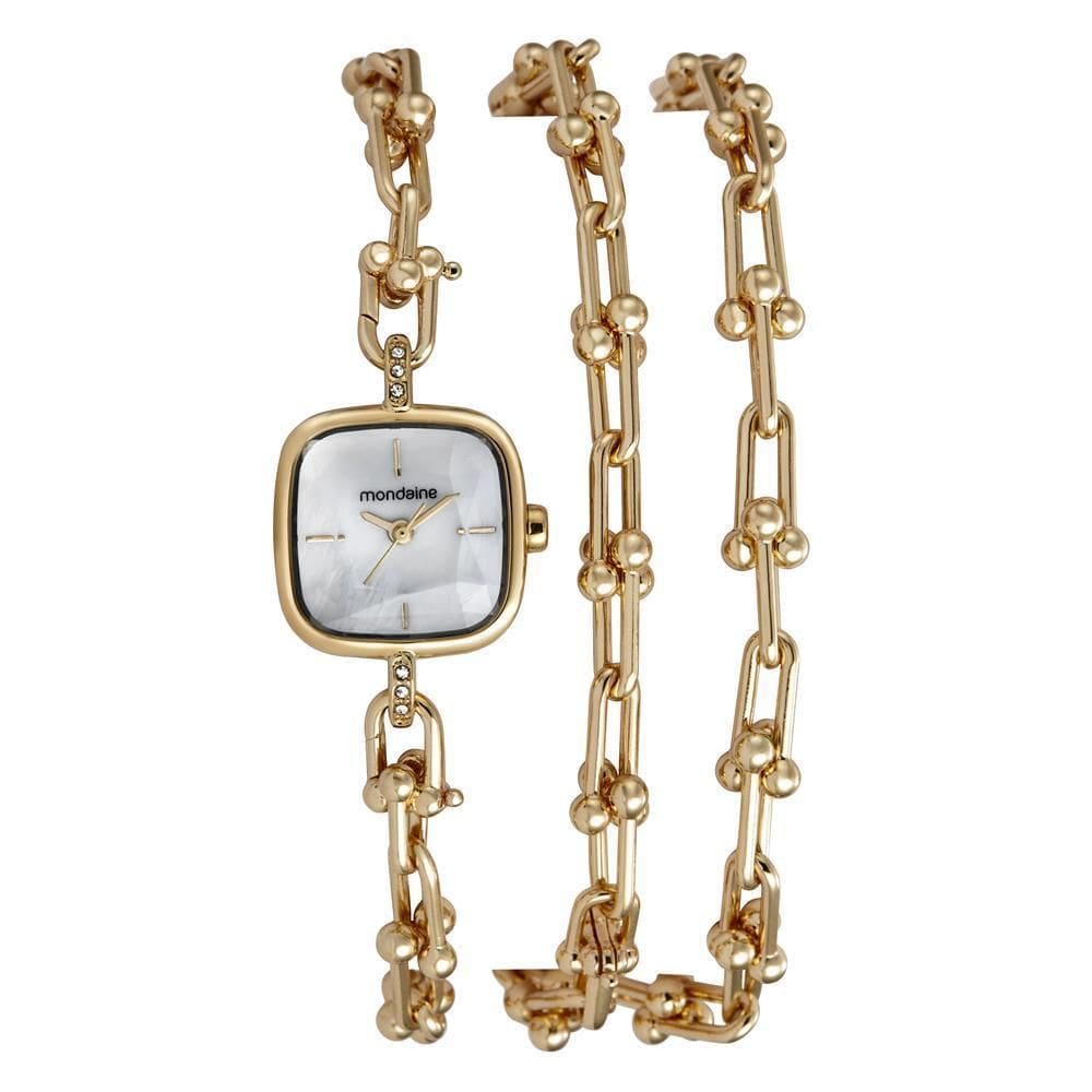 Relogio Mondaine Feminino Ref: 32853Lpmvdm1 Dourado Pulseira