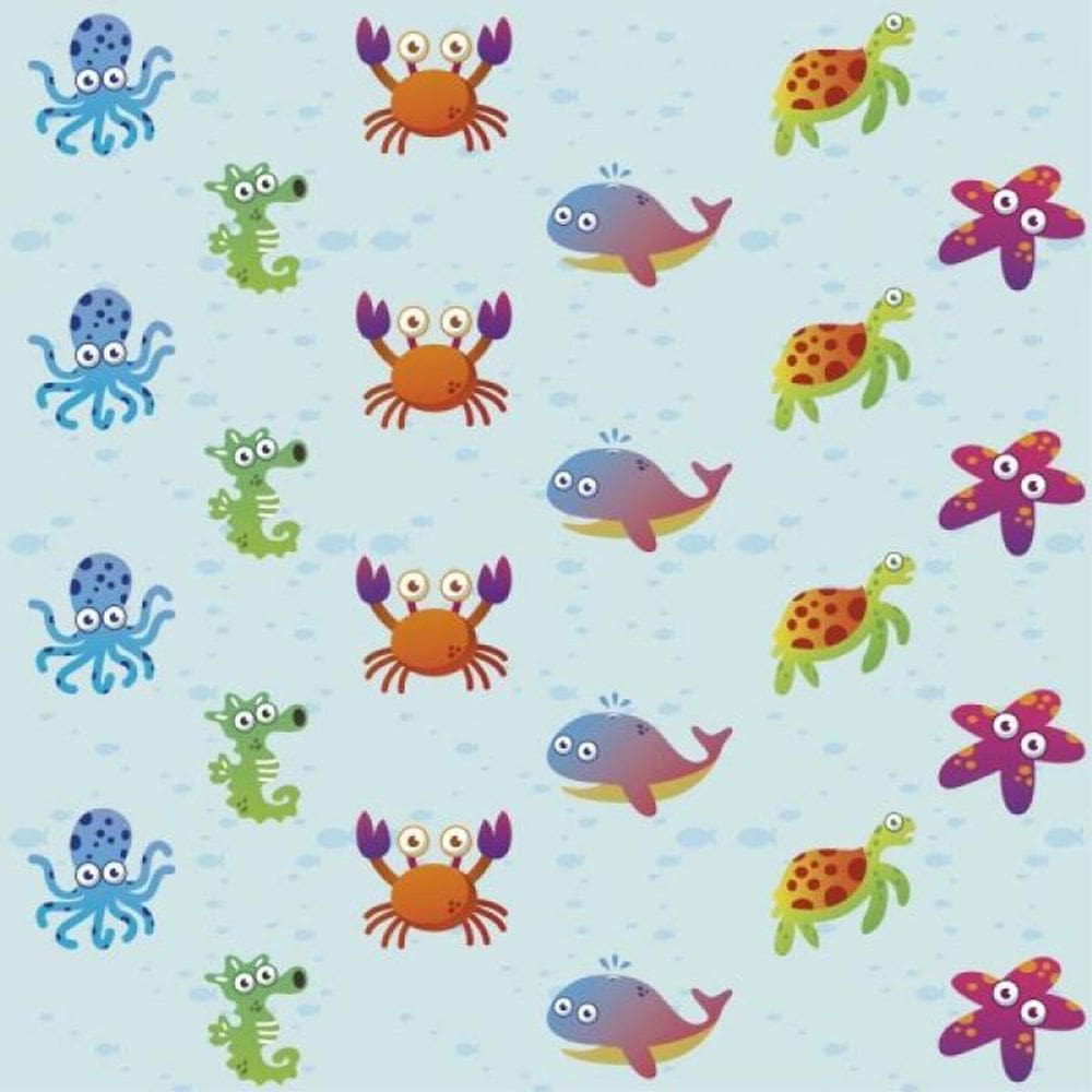 Papel De Parede Infantil Fundo Do Mar Colorido